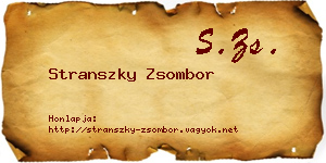 Stranszky Zsombor névjegykártya