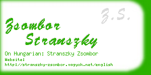 zsombor stranszky business card